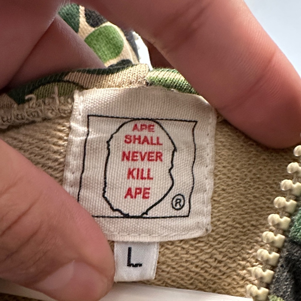 2006 Bape X Sperm Green/Khaki Camo Full Zip Hoodie EUC 100% Authentic